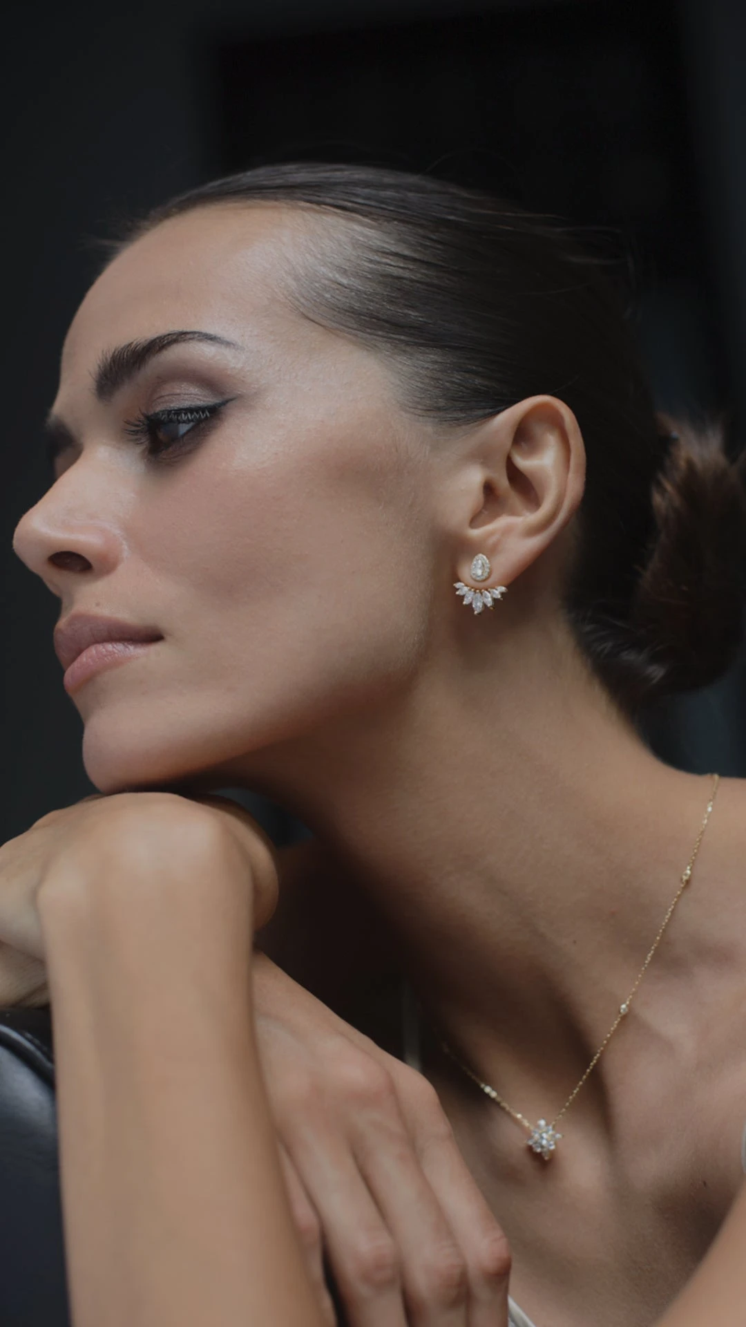 Suriya Ear Jackets White Gold Plated 5 Suriya Ear Jackets White Gold Plated - Image 3