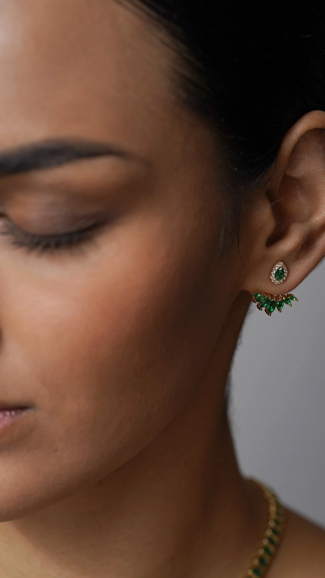Suriya Emerald Ear Jackets 18K Gold Vermeil 13 Suriya Emerald Ear Jackets 18K Gold Vermeil - Image 11