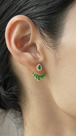 Suriya Emerald Ear Jackets 18K Gold Vermeil 30 Suriya Emerald Ear Jackets 18K Gold Vermeil -Lustre Jewelry Shop Suriya Emerald Ear Jackets Gold Vermeil d9d9ss