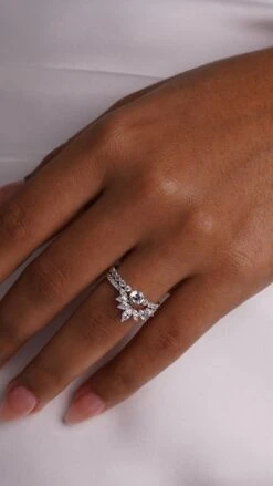 Suriya Ring Jacket White Gold Plated -Lustre Jewelry Shop Suriya Ring Jacket White Gold Plated 090D9