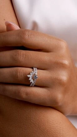 Suriya Ring Jacket White Gold Plated -Lustre Jewelry Shop Suriya Ring Jacket White Gold Plated 98OIS