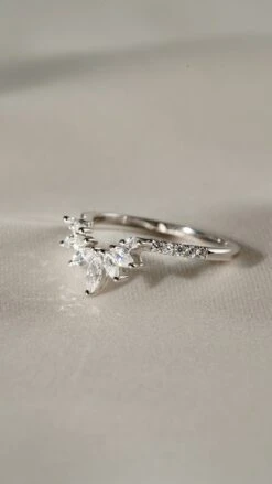 Suriya Ring Jacket White Gold Plated -Lustre Jewelry Shop Suriya Ring Jacket White Gold Plated HJ6SS