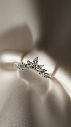 Suriya Ring Jacket White Gold Plated -Lustre Jewelry Shop Suriya Ring Jacket White Gold Plated KSJKJS