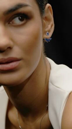 Suriya Sapphire Ear Jackets White Gold Plated 15 Suriya Sapphire Ear Jackets White Gold Plated -Lustre Jewelry Shop Suriya Sapphire Ear Jackets White Gold Plated 89D8S