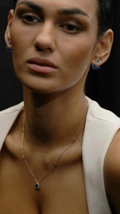 Suriya Sapphire Ear Jackets White Gold Plated 13 Suriya Sapphire Ear Jackets White Gold Plated -Lustre Jewelry Shop Suriya Sapphire Ear Jackets White Gold Plated 89DS