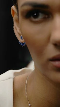 Suriya Sapphire Ear Jackets White Gold Plated 12 Suriya Sapphire Ear Jackets White Gold Plated -Lustre Jewelry Shop Suriya Sapphire Ear Jackets White Gold Plated IDISS0S