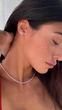 Toluda Ear Climber White Gold Plated -Lustre Jewelry Shop TOLUDA CORALIE 09DI