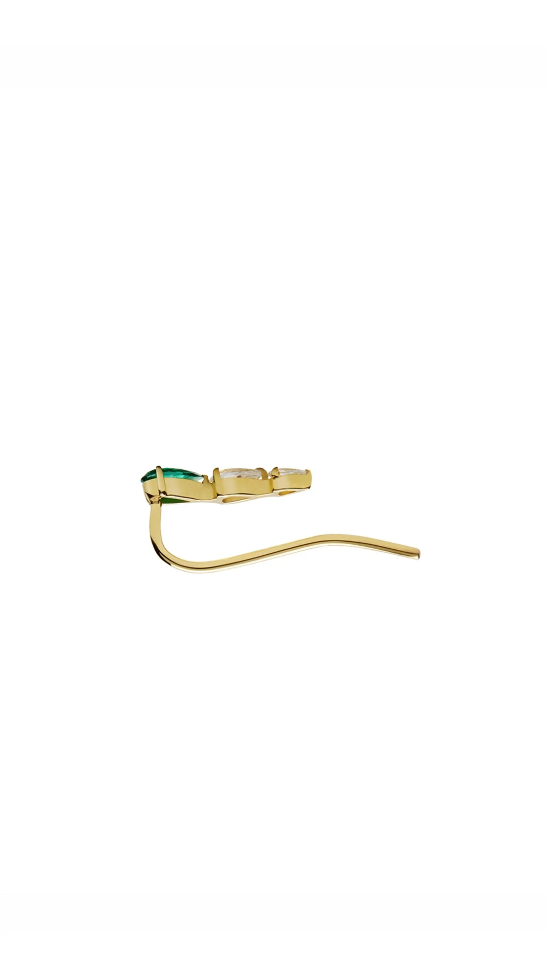 Toluda Ear Climber Emerald Gold Vermeil 13 Toluda Ear Climber Emerald Gold Vermeil - Image 11