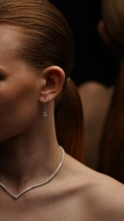 Thea Drop Pear White Gold Plated -Lustre Jewelry Shop Thea Drop Pear Silver 89DDS