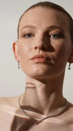 Thea Drop Princess White Gold Plated 20 Thea Drop Princess White Gold Plated -Lustre Jewelry Shop Thea Drop Princess Silver VEEE 98S9SL