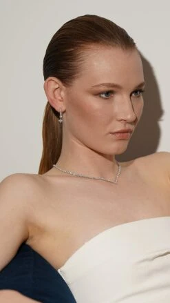 Thea Drop Princess White Gold Plated 16 Thea Drop Princess White Gold Plated -Lustre Jewelry Shop Thea Drop Princess Silver VEEE OSIS