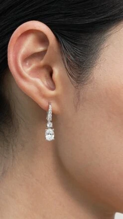 Thea Drop Oval White Gold Plated -Lustre Jewelry Shop TheaDropOvalSilverD7D