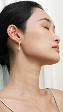 Thea Drop Oval White Gold Plated -Lustre Jewelry Shop TheaDropOvalSilverHDHD8S