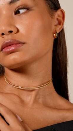 Thela Choker Necklace 18K Gold Vermeil 20 Thela Choker Necklace 18K Gold Vermeil -Lustre Jewelry Shop Thela Choker Necklace 18K Gold Vermeil HERA KJS9S