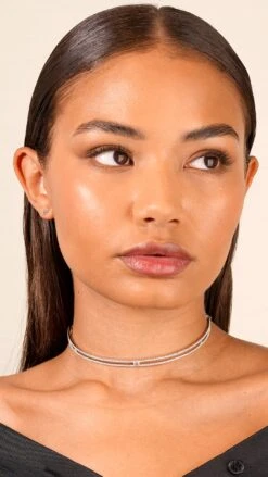 Thela Choker Necklace White Gold Plated -Lustre Jewelry Shop Thela Choker Necklace White Gold Plated HJDS