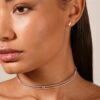Thela Choker Necklace White Gold Plated -Lustre Jewelry Shop Thela Choker Necklace White Gold Plated OID98