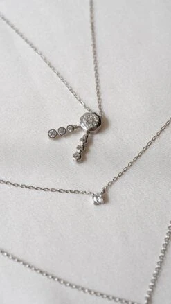 Thiya Necklace White Gold Plated -Lustre Jewelry Shop Thiya Necklace White Gold Plated 89UKS