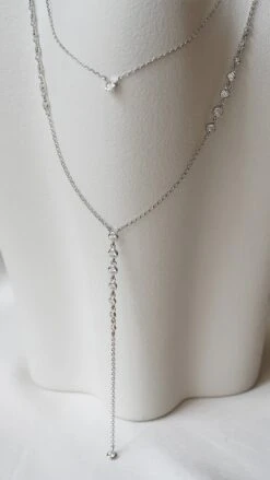 Thiya Necklace White Gold Plated -Lustre Jewelry Shop Thiya Necklace White Gold Plated 98KS