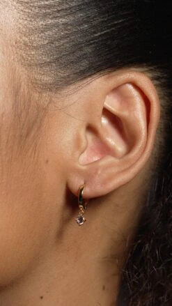 Tilda Hoops Morganite 18K Gold Vermeil -Lustre Jewelry Shop Tilda Hoop Morganite Gold Vermeil 393932