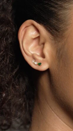 Toluda Ear Climber Emerald Gold Vermeil 25 Toluda Ear Climber Emerald Gold Vermeil -Lustre Jewelry Shop Toluda Ear Climber Emerald Gold Vermeil 393922