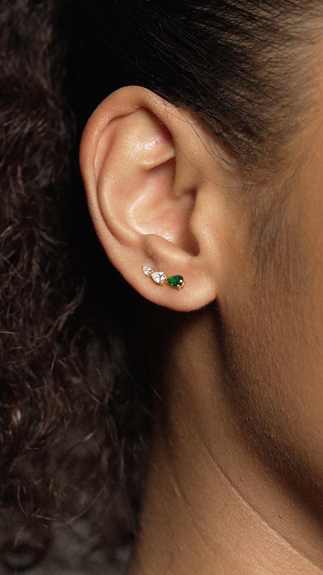Toluda Ear Climber Emerald Gold Vermeil 12 Toluda Ear Climber Emerald Gold Vermeil - Image 10