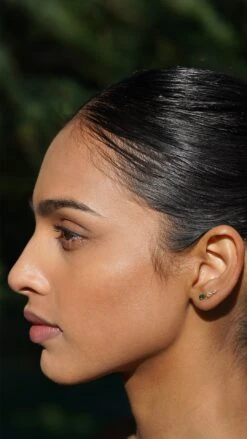 Toluda Ear Climber Emerald Gold Vermeil 24 Toluda Ear Climber Emerald Gold Vermeil -Lustre Jewelry Shop Toluda Ear Climber Emerald Gold Vermeil 9DUISJJ11