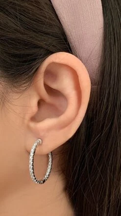 Cassia Small Hoops White Gold Plated -Lustre Jewelry Shop UntiqqqtXCSDdflssed 1