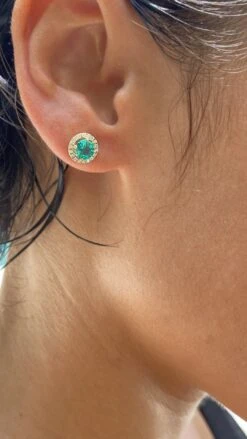 Cory Studs 18K Yellow Gold Emerald