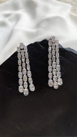 Brielle Oval Chandelier Earrings White Gold Plated -Lustre Jewelry Shop UntisqqsqtzzzzDdflssSSZXSAed 1