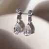 Kendall Round & Pear Drop Earrings White Gold Plated -Lustre Jewelry Shop UntisqqzzsqtzzDdflssSSZXSAed 1