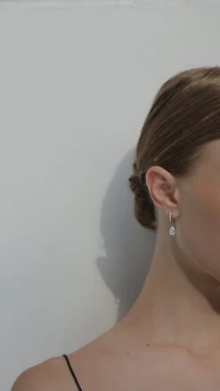 Walton Pear Microset Hoops In White Gold -Lustre Jewelry Shop WALTONWG