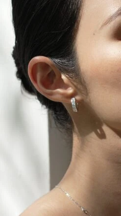 Waverly Princess Hoops White Gold Plated