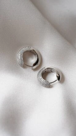 Walden Hoops White Gold Plated -Lustre Jewelry Shop Walden Hoops White Gold Plated IOSSA