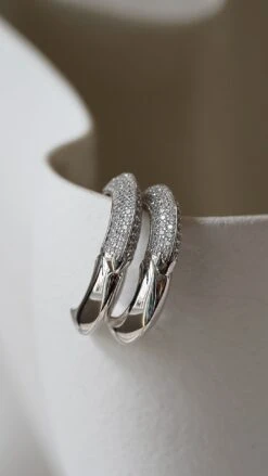 Walden Hoops White Gold Plated -Lustre Jewelry Shop Walden Hoops White Gold Plated LKJSA