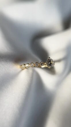 Wallis Ring 18K Gold Vermeil -Lustre Jewelry Shop WallisRing YG StillSide