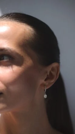 Walton Pear Microset Hoops In White Gold -Lustre Jewelry Shop Walton Pear Microset Hoops in White Gold 889ds