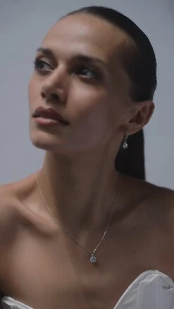 Walton Pear Microset Hoops In White Gold -Lustre Jewelry Shop Walton Pear Microset Hoops in White Gold dkdk