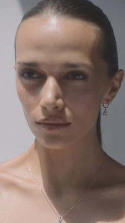 Walton Pear Microset Hoops In White Gold -Lustre Jewelry Shop Walton Pear Microset Hoops in White Gold eueu