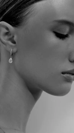 Walton Pear Microset Hoops In White Gold -Lustre Jewelry Shop Walton Pear Microset Hoops in White Gold kjdius