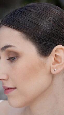 Zeta Studs White Gold Plated -Lustre Jewelry Shop ZETA 98SKJS