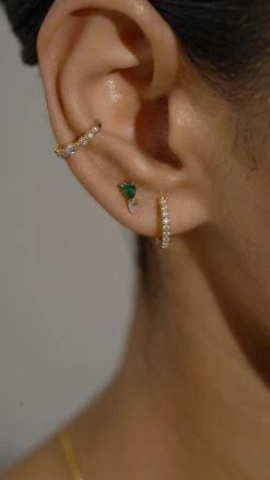 Zeta Studs Emerald 18K Gold Vermeil -Lustre Jewelry Shop ZETA BABY HOOP DENIZ IIIDSS ecb0300b 1781 4f25 8f2b 824eab0b5e01