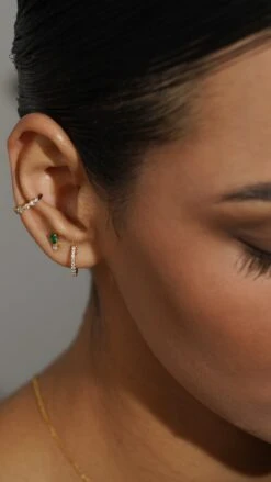 Deniz Cuff 18K Gold Vermeil -Lustre Jewelry Shop ZETA BABY HOOP DENIZ JJAAX