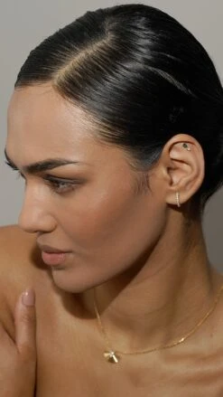 Zeta Studs Emerald 18K Gold Vermeil -Lustre Jewelry Shop ZETA BABY HOOP DENIZ NNAAZ