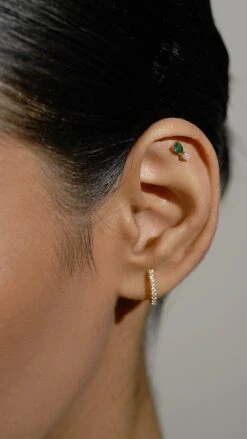 Zeta Studs Emerald 18K Gold Vermeil