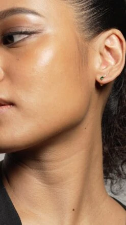 Zeta Studs Emerald 18K Gold Vermeil -Lustre Jewelry Shop Zeta Studs Emerald Gold Vermeil 221