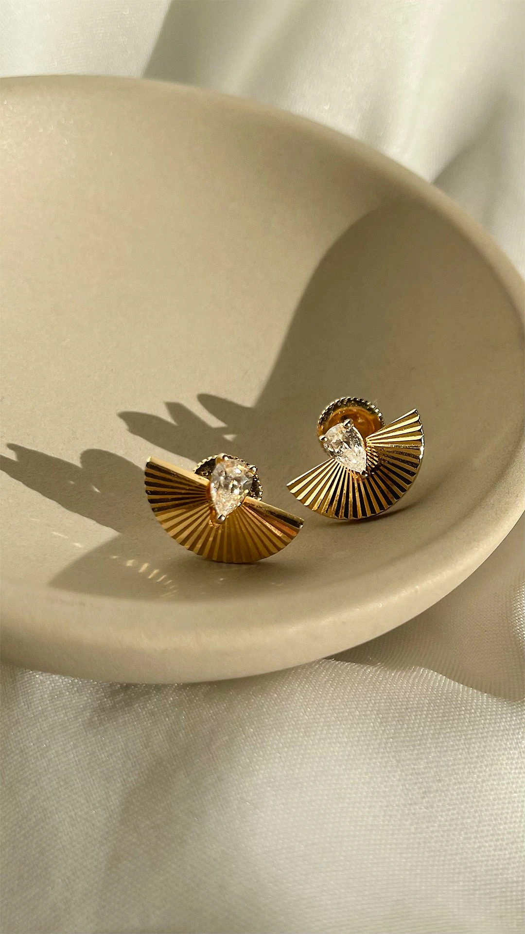 Celene Fan Studs 18K Gold Vermeil 4 Celene Fan Studs 18K Gold Vermeil - Image 2