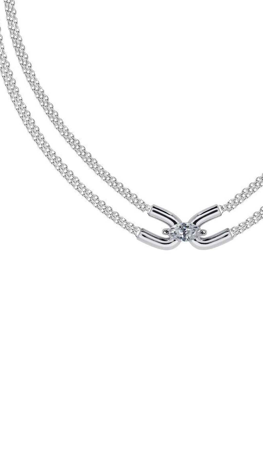 Cyndi Necklace White Gold Plated 4 Cyndi Necklace White Gold Plated - Image 2